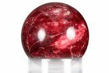 Vibrant Pink, Polished Thulite Sphere - Trondheim, Norway #380808-1
